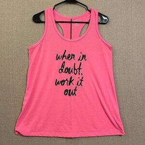 Athletic Works Tank Top Women's XL Pink Graphic Racer Back